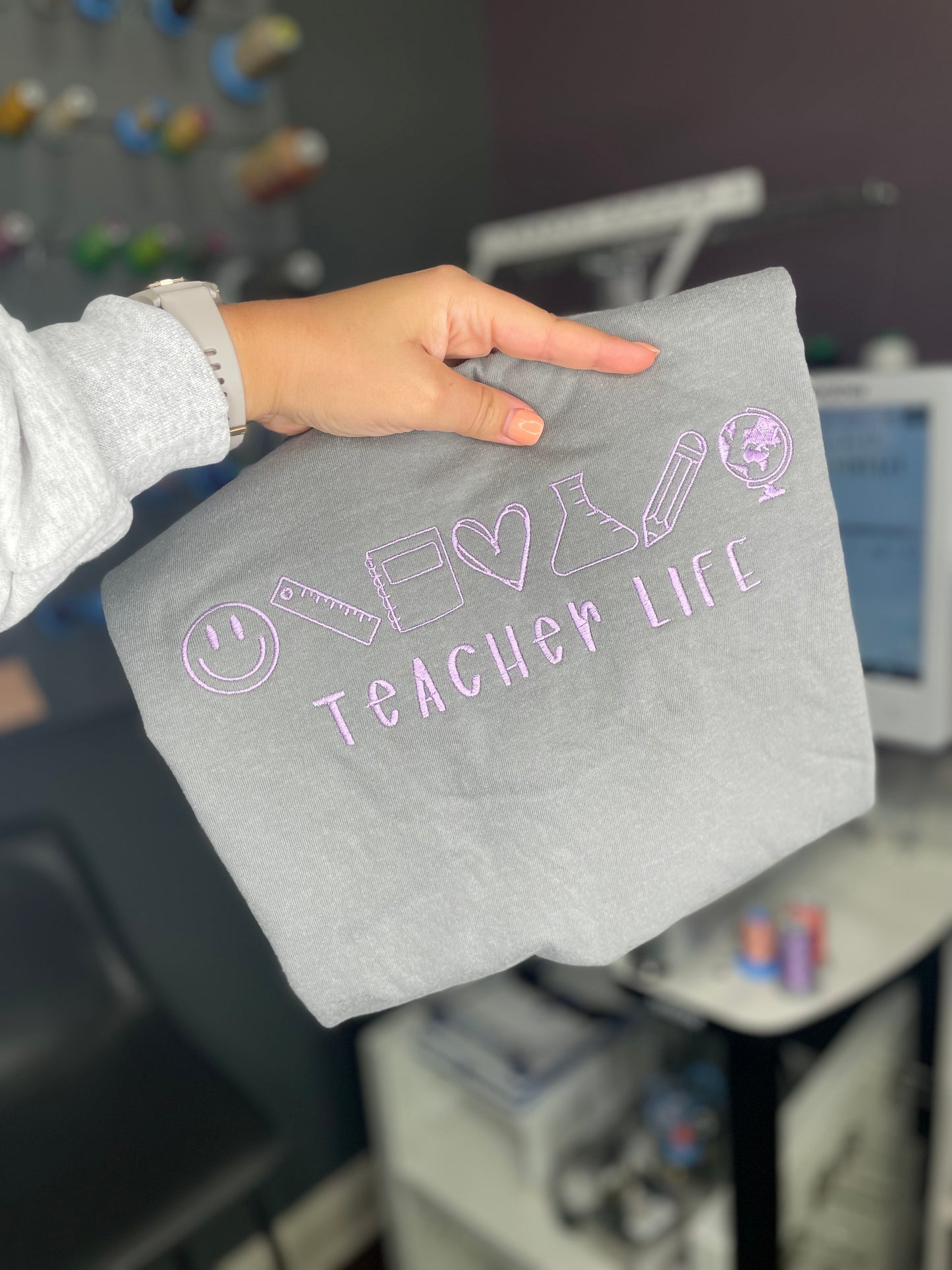 Teacher Life Embroidered T-Shirt