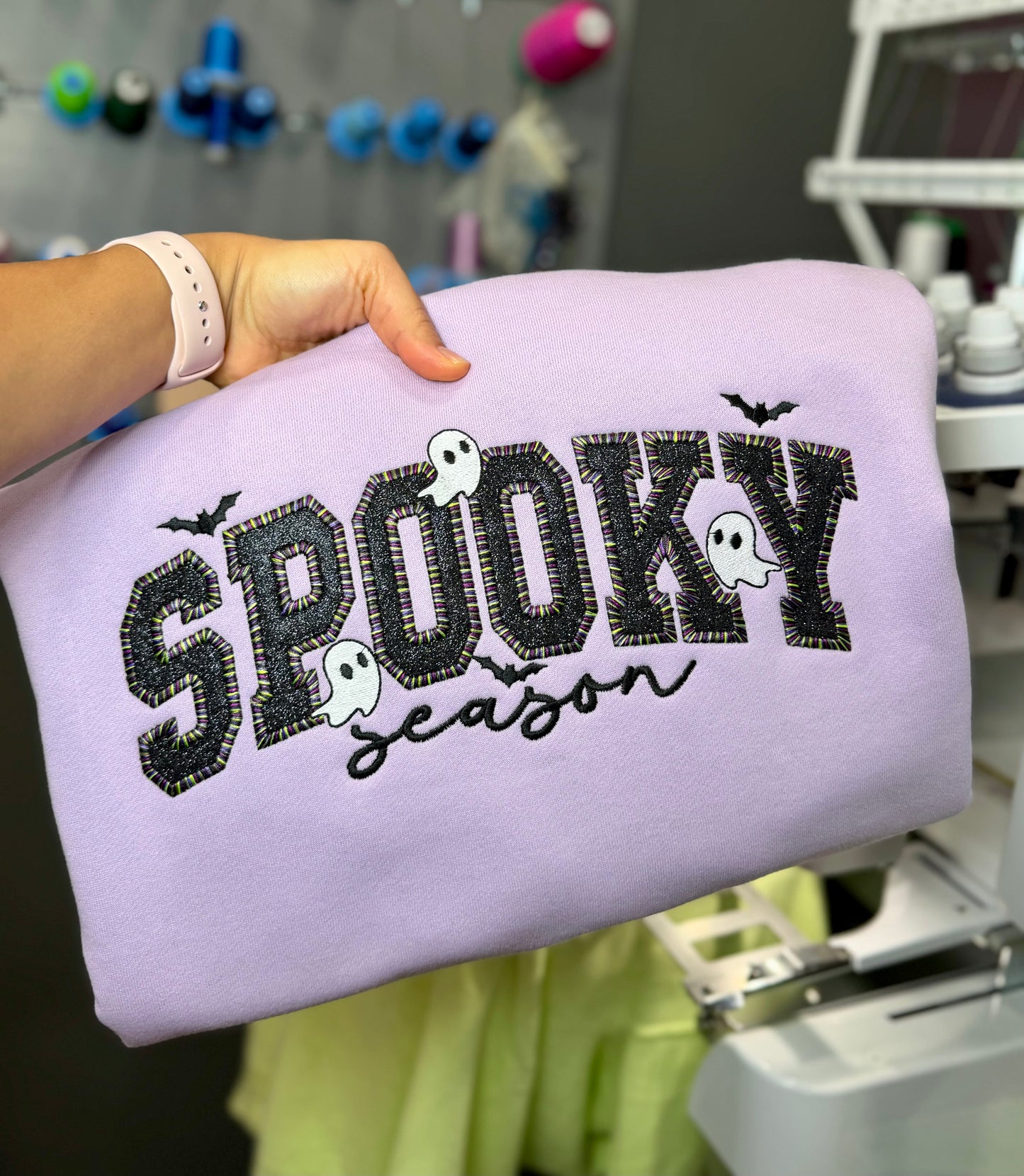 Spooky Season Embroidered Crewneck Sweatshirt