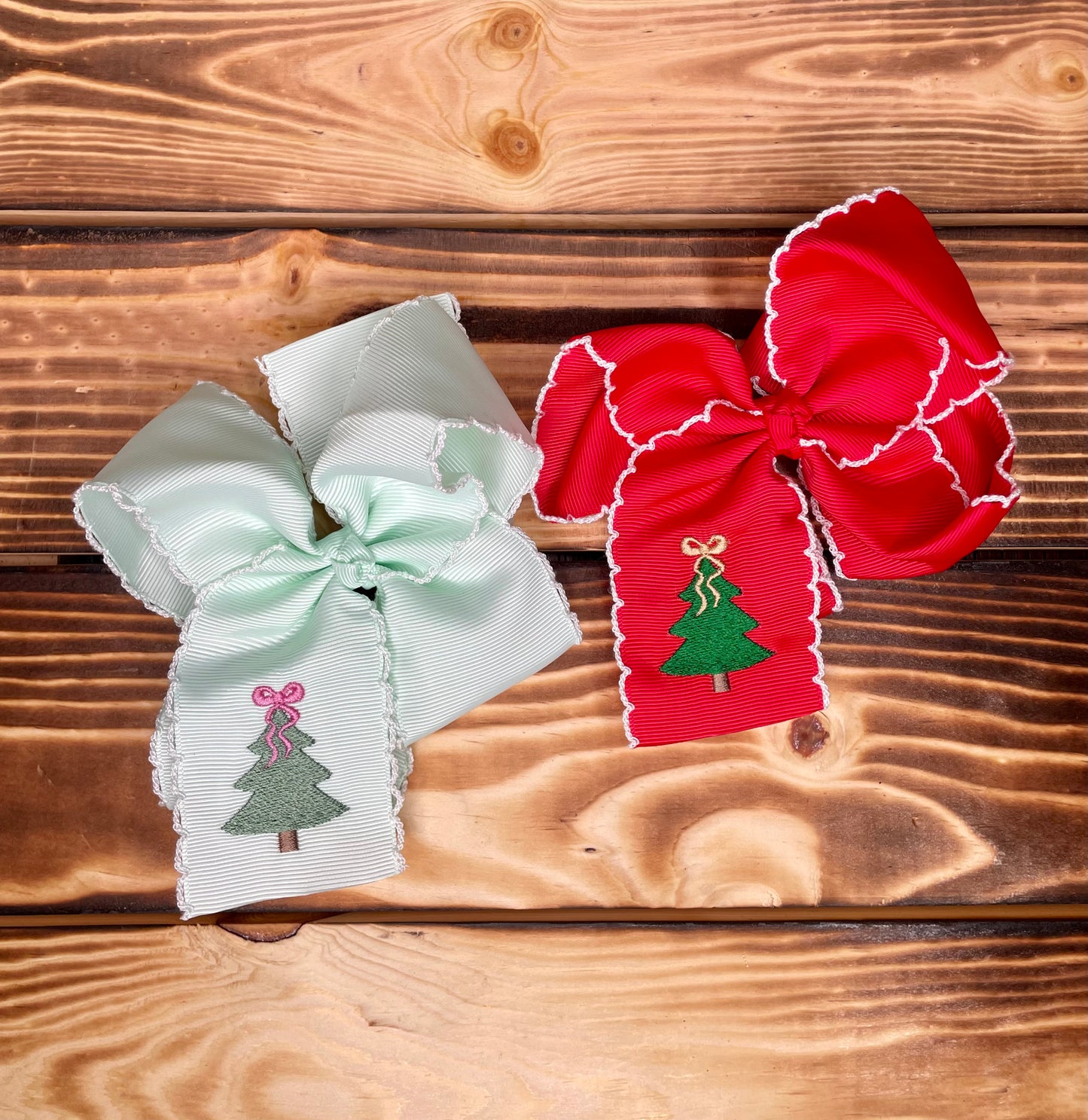 Girls Christmas Tree Hair Bow