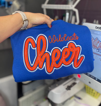 Custom Mascot Cheer Crewneck Sweatshirt