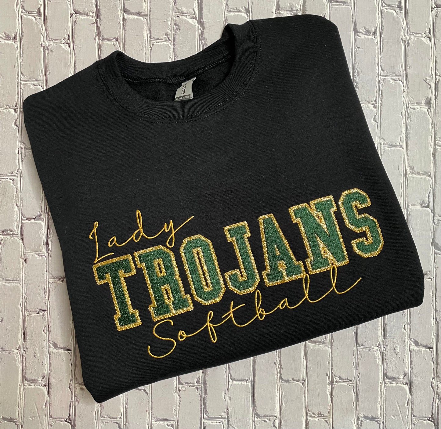 Custom Team Faux Chenille Crewneck Sweatshirt
