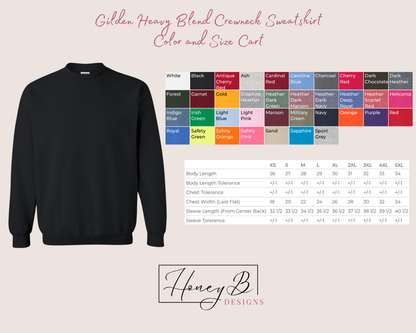 Custom Floral School and Mascot Crewneck Sweatshirt