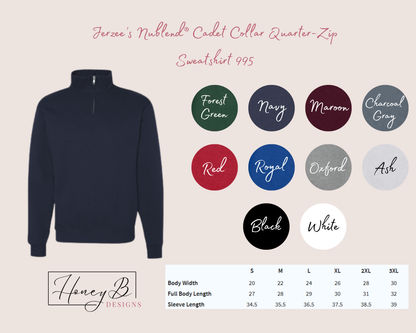 Custom School and Mascot Quarter/Half-Zip Sweatshirt