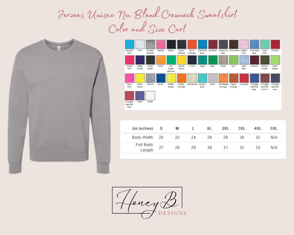 Custom Floral School and Mascot Crewneck Sweatshirt