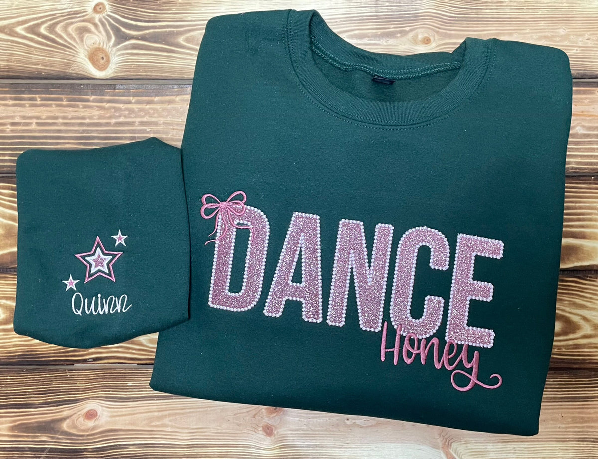 Custom Dance Embroidered Crewneck Sweatshirt