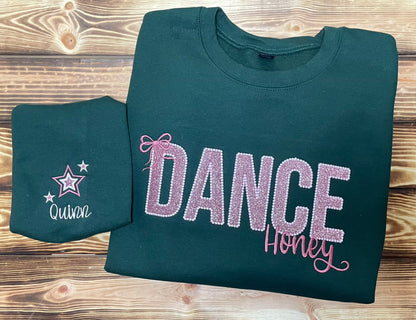 Custom Dance Embroidered Crewneck Sweatshirt