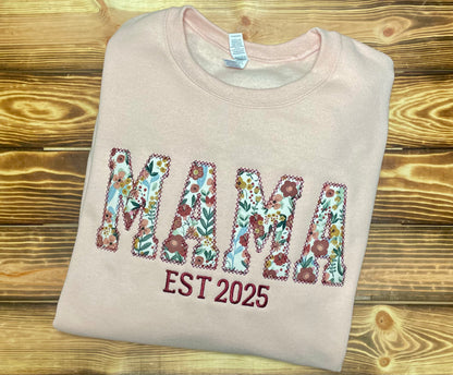 Custom MAMA Embroidered Crewneck Sweatshirt