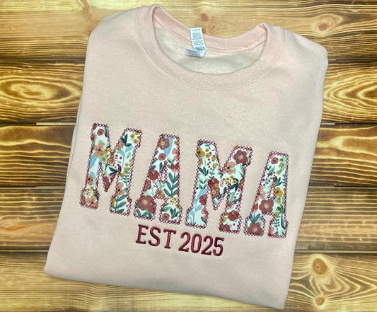 Custom MAMA Embroidered Crewneck Sweatshirt