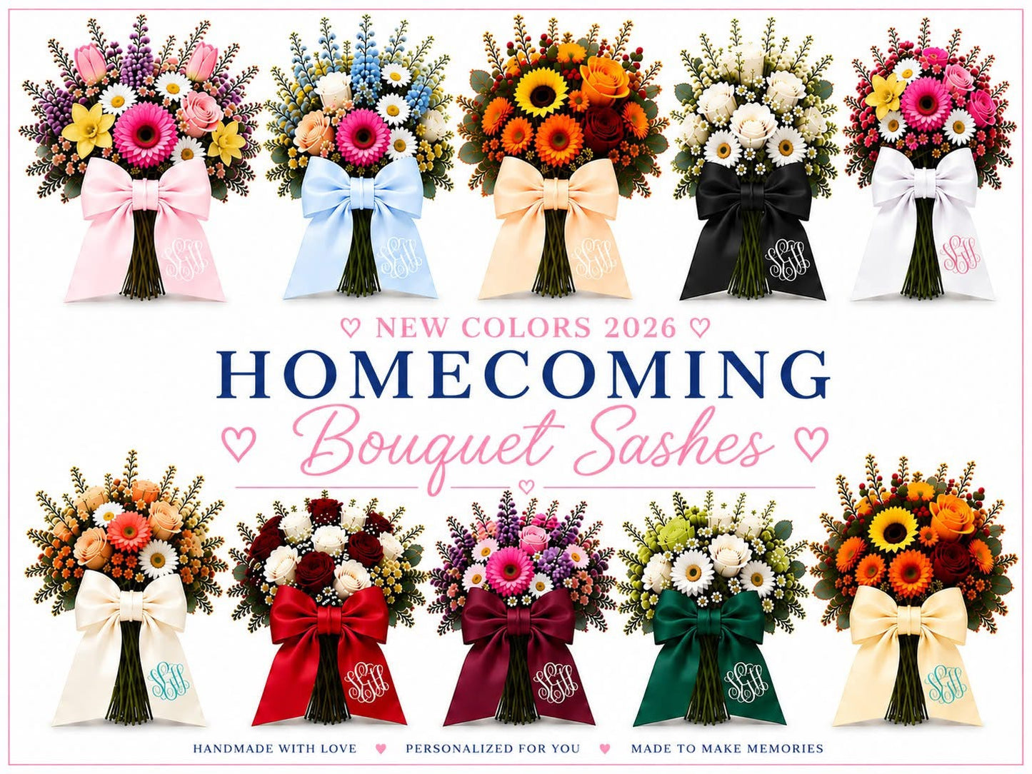 Homecoming/Prom Dance Embroidered Bouquet Sash