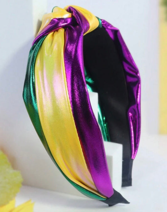Mardi Gras Metallic Knot Headband