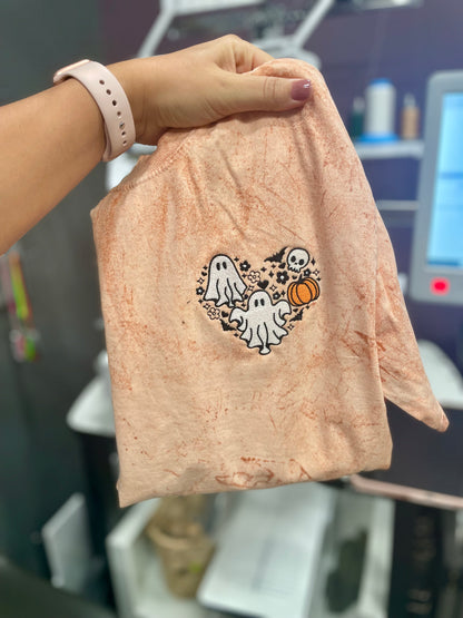 Halloween Heart Embroidered T-Shirt