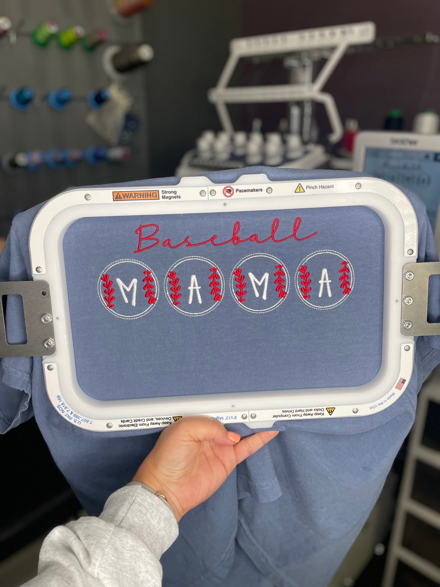 Baseball Mama Embroidered T-Shirt