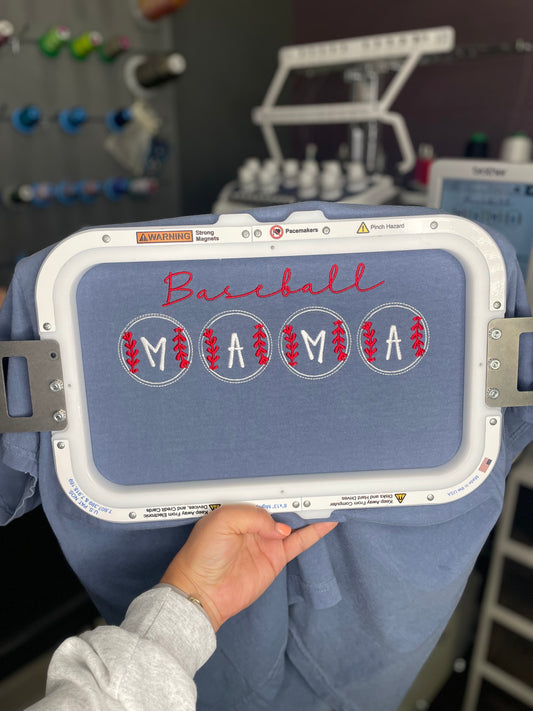 Baseball Mama Embroidered T-Shirt