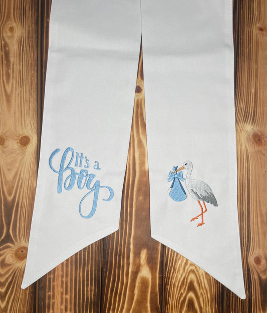 It’s a Boy Door or Baby Embroidered Sash