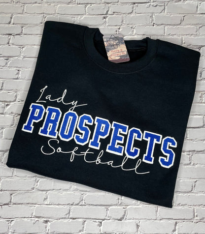 Custom Team Faux Chenille Crewneck Sweatshirt
