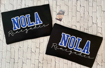 Custom Team Faux Chenille Crewneck Sweatshirt