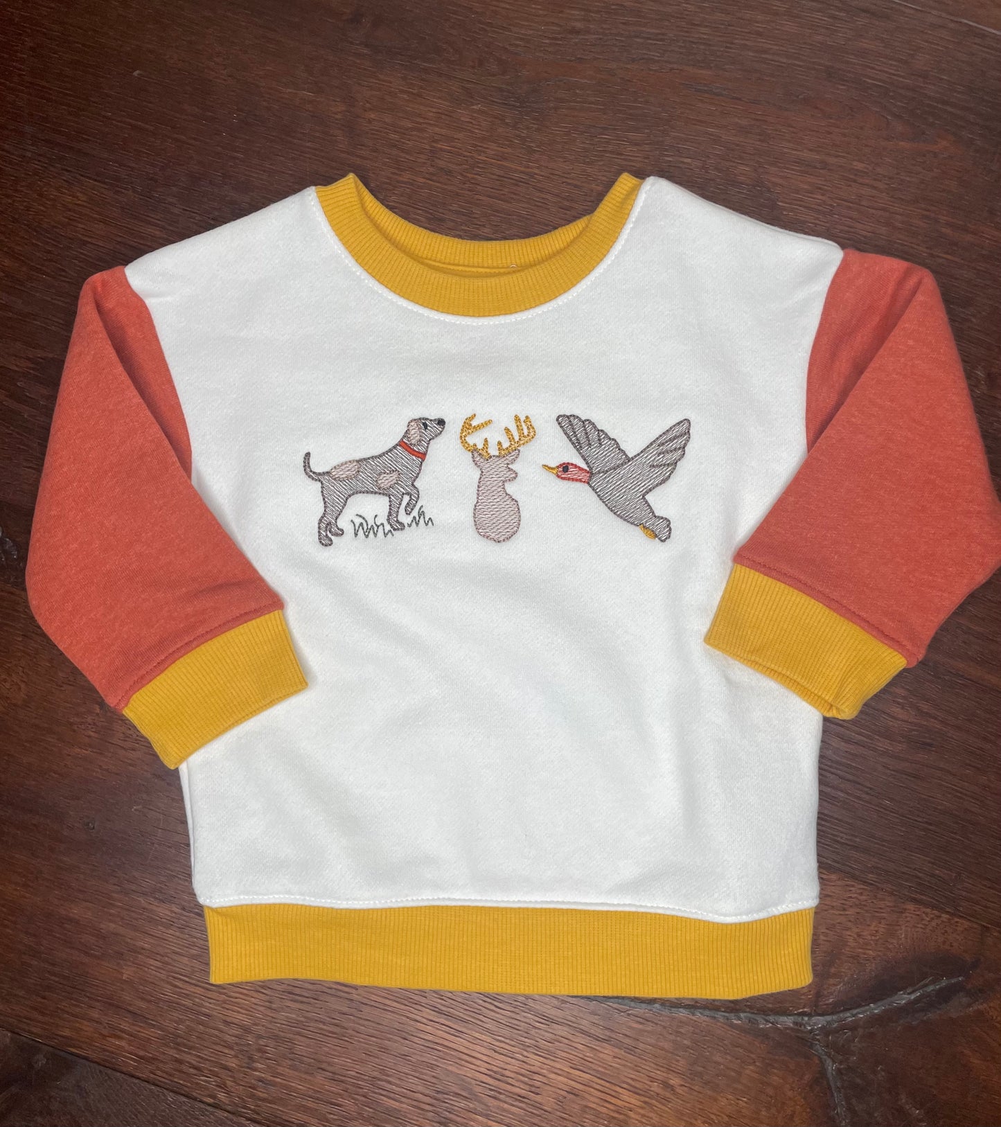 Fall Hunting Boys Color Block Crewneck Sweatshirt