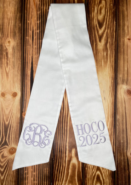 Homecoming/Prom Dance Embroidered Bouquet Sash