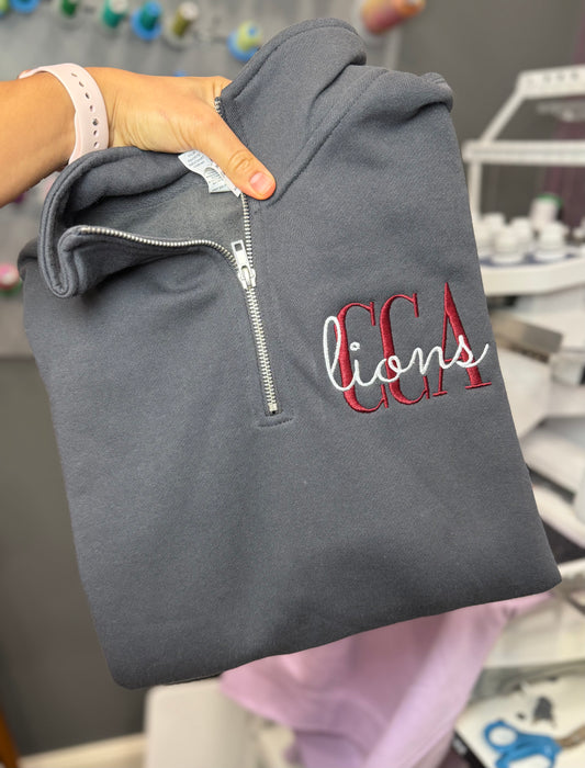 Custom School and Mascot Quarter/Half-Zip Sweatshirt