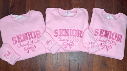 Senior Bow Embroidered Crewneck Sweatshirt