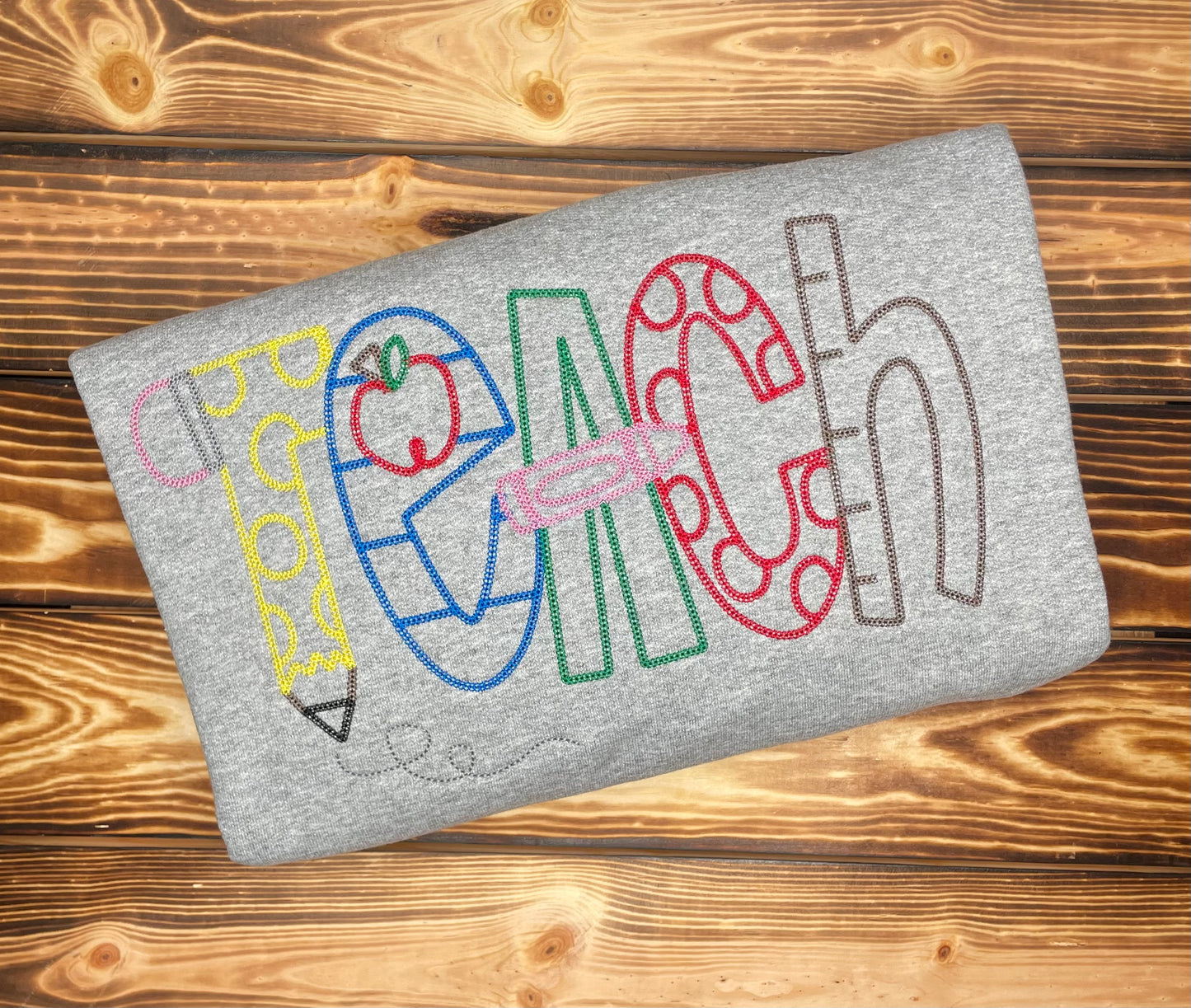 Teach Embroidered Crewneck Sweatshirt