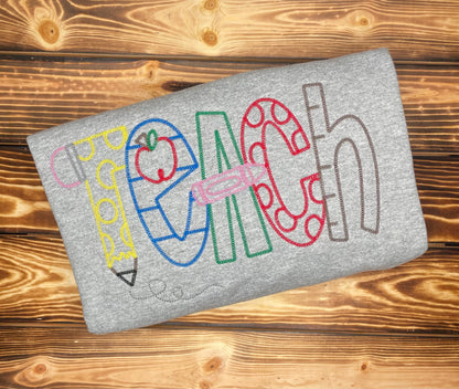 Teach Embroidered Crewneck Sweatshirt