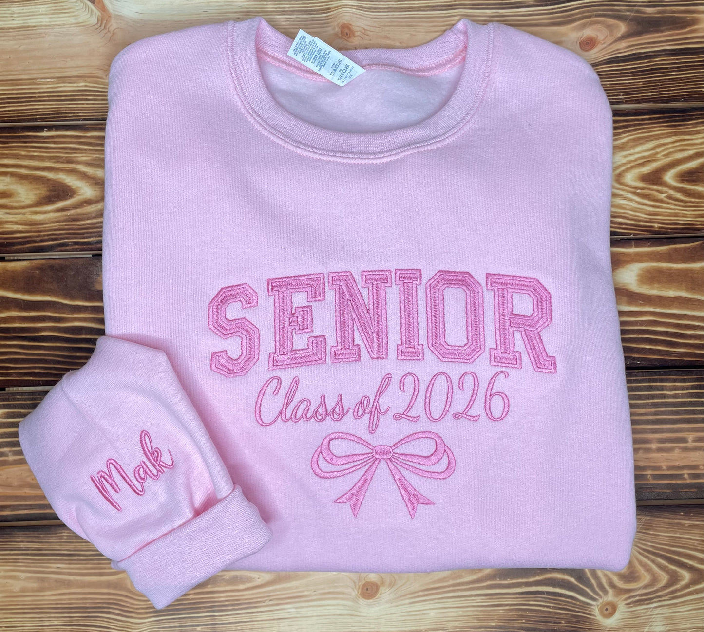 Senior Bow Embroidered Crewneck Sweatshirt