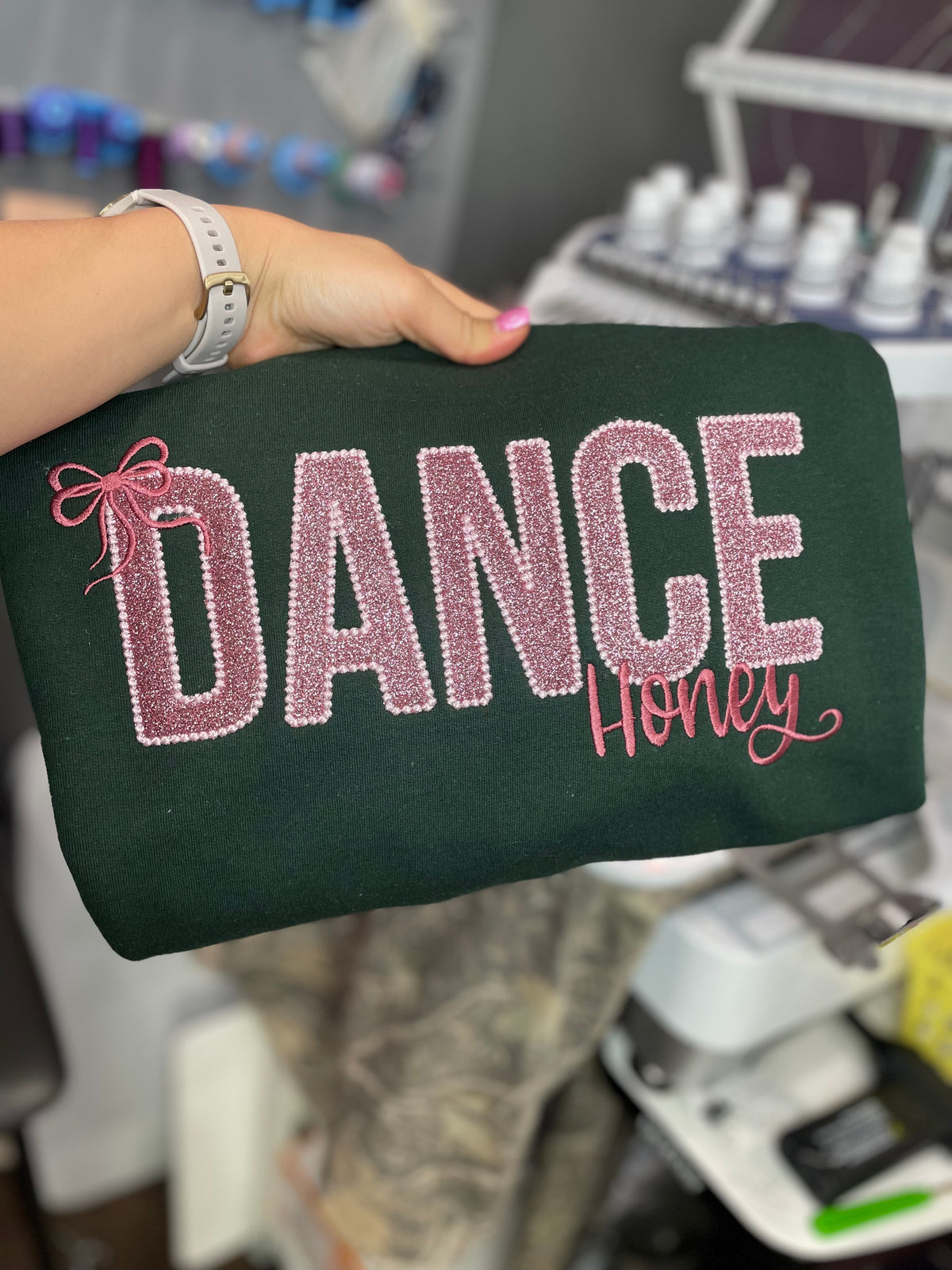 Custom Dance Embroidered Crewneck Sweatshirt