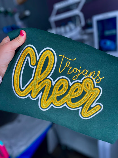 Custom Mascot Cheer Crewneck Sweatshirt